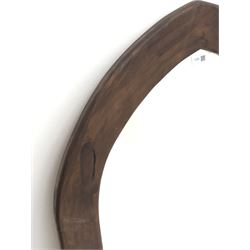 *Pointed arch wall mirror in stained pine frame, 80cm x 110cm