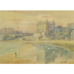  'Scarborough South Bay in January', watercolour signed by Alfred Gill (British 1897-1981), titled verso 23cm x 32cm Notes: Gill was a protof Sir Henry Rushbury (1889-1968) he exhibited at the Royal Academy and the Paris Salon, and was President of the York Arts Society  