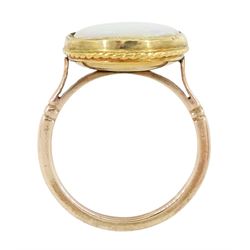 Early - mid 20th century gold single stone opal ring