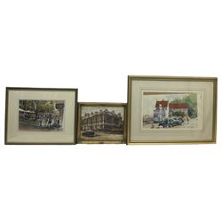 Don Micklethwaite print of the Ambassador Hotel Scarborough, and two contemporary watercolours (3)