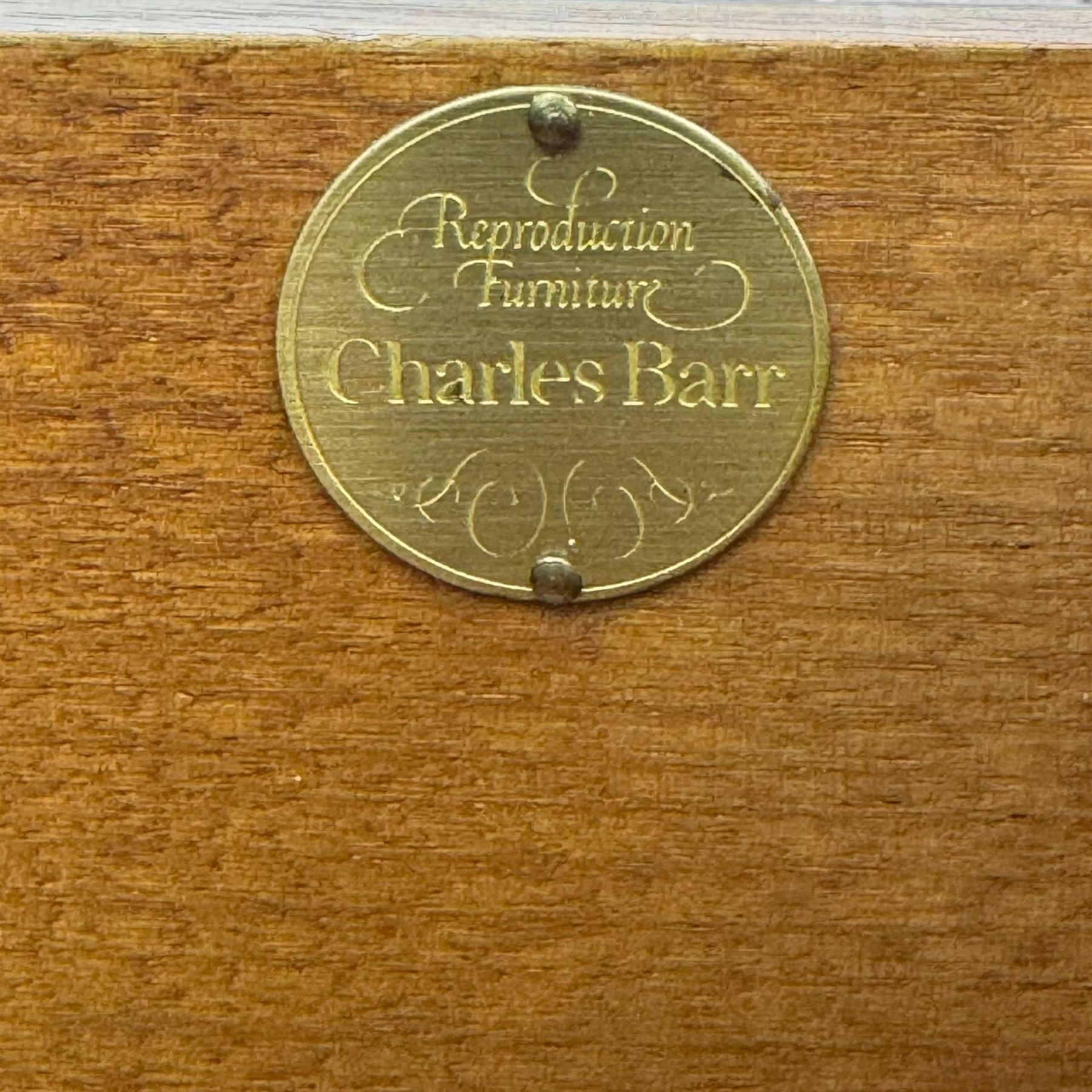 Charles Barr - mahogany bachelor's chest, with brushing slide two short over three long drawers with moulded edges, shaped apron raised on bracket feet