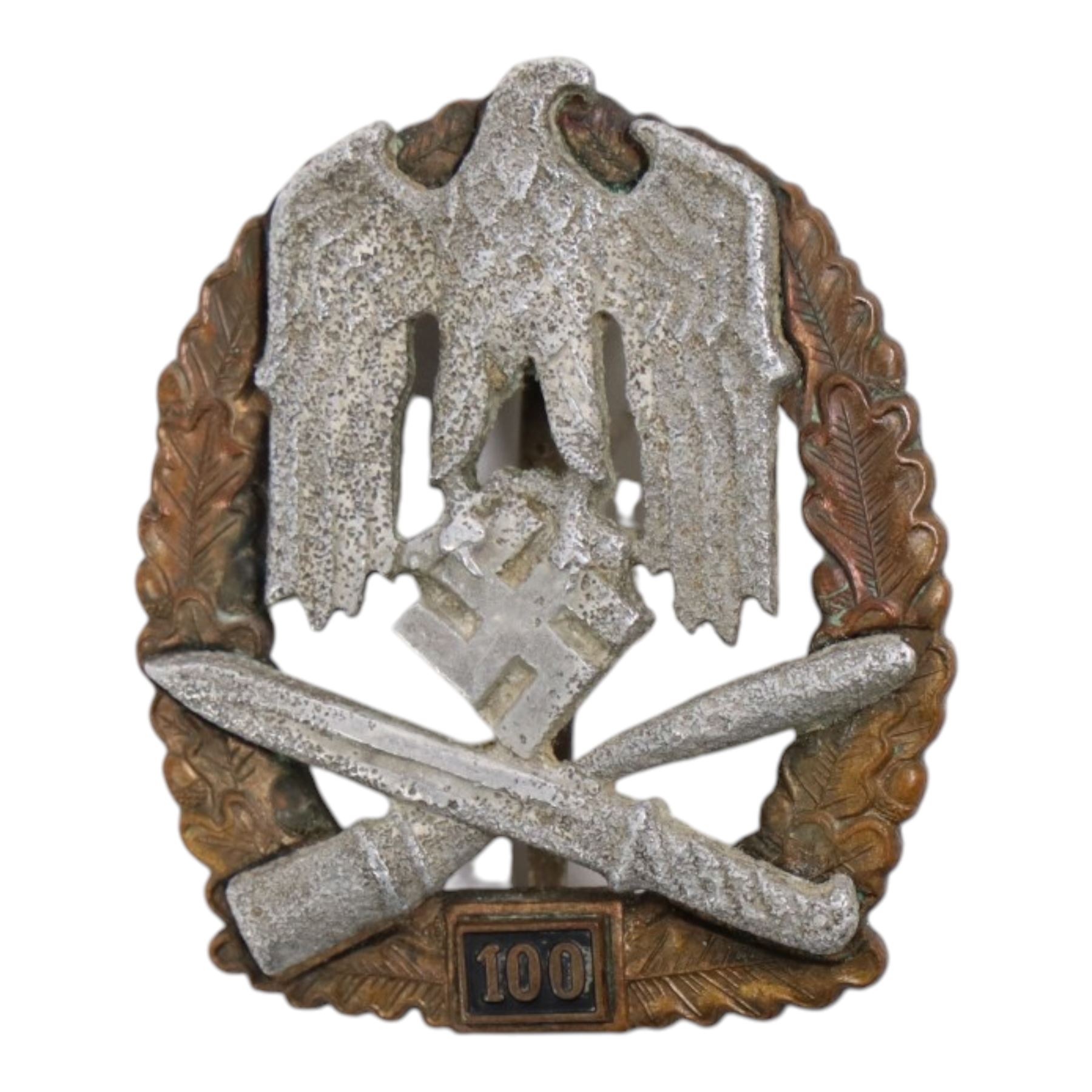 WWII German Third Reich General Assault Badge for 100 engagements, marked JFS, H6cm