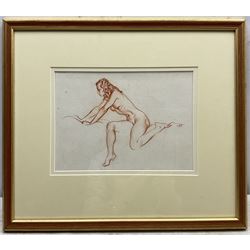 Sir William Russell Flint (Scottish 1880-1969): Nude Stretching, sanguine chalk signed with initials 19cm x 27cm 
Provenance: private collection; with James Alder Fine Art, Hexham