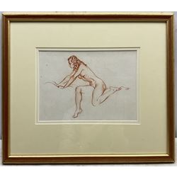 Sir William Russell Flint (Scottish 1880-1969): Nude Stretching, sanguine chalk signed with initials 19cm x 27cm 
Provenance: private collection; with James Alder Fine Art, Hexham