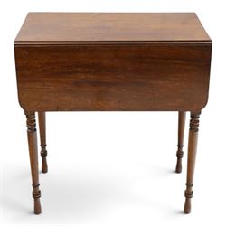 Early 19th century mahogany deception table with drop-front, rectangular top over drop-fro...