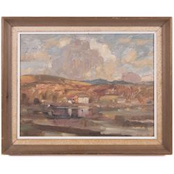 David Russell Anderson RSW (Scottish 1884-1976): 'Loch Long', oil on board, titled and attributed on label verso 25cm x 33cm 