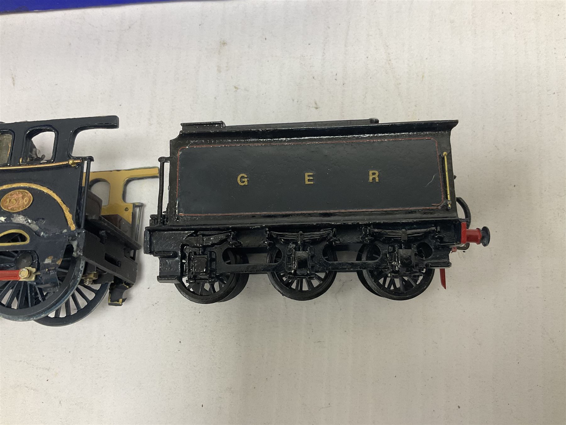 ‘00’ gauge - three kit built steam locomotives comprising GER Class S69/B12 4-6-0 no.1510 finished in GER blue, with McGowan Models box; Aspinall Class 1008 2-4-2T no.50887 finished in BR black, with McGowan Models box; MR/LMS Class 1P 0-4-4T no.1268 finished in LMS black with Craftsman Models box (3) 