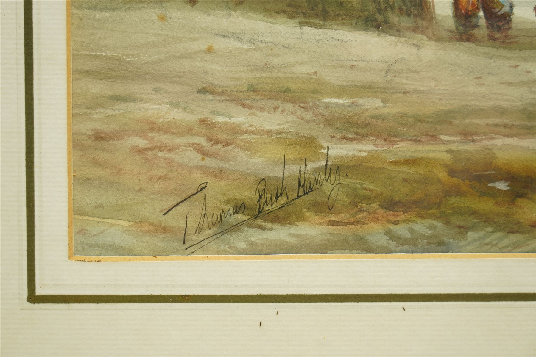 After Thomas Bush Hardy (British 1842-1897): Fisherman off the Whitby Coast, watercolour bearing signature 23cm x 49cm