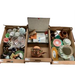 Hornsea Heirloom, together with other tea services, stamps and other collectables in three boxes 