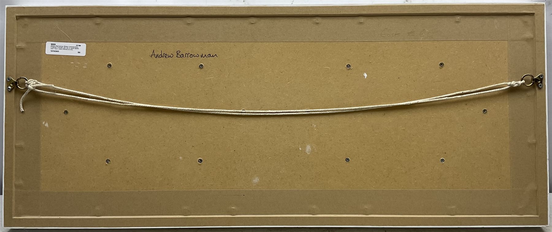 Andrew Barrowman (British Contemporary): Portleven Cornwall, pair oils on panel signed each 15cm x 26cm (framed as one)