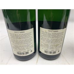 Willi Schaefer, 2016, Graacher Domprobst Riesling Auslese, 750ml, 7.5% vol, two bottles, and Fritz Haag, 2014, Brauneberger Juffer Sonnenuhr, 750ml, 7.5% vol, two bottles 