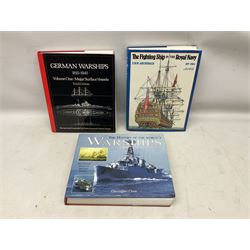 Twenty-seven books of maritime and naval interest including Archibald: The Fighting Ship in the Royal Navy; Chant: The History of the World's Warships; Groner: German Warships 1815-1945; books on seapower, destroyers, battleships, cruisers, seamanship etc