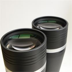Helios stellar-II 20 x 100 waterproof binoculars, with lens caps and strap, contained within flight case