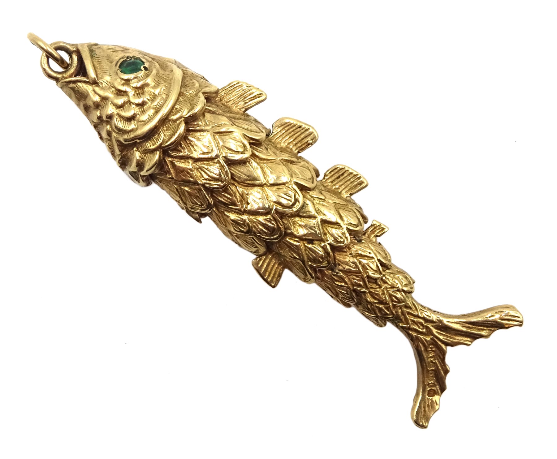 9ct gold articulated fish pendant, hallmarked Jewellery, Watches & Silver