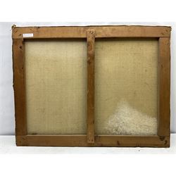 Manuel Tejero (Spanish 19th/20th century): Figures and Boats in a Rocky Cove, oil on canvas signed and dated 'Pasajes 1935', 65cm x 85cm (unframed)