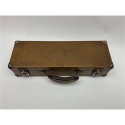 Buffet Crampon Paris African blackwood four-piece clarinet with nickel fittings, impressed 'BCPB 1937', multiple stamps for 'Macdonough & Son Sole Agent London' L67cm; in rexine covered case with two unused reeds. Biographical information: The Macdonagh family have links with the Royal Philharmonic Orchestra and are also reputedly linked with Thomas Macdonagh who was involved in the 1916 Irish uprising.