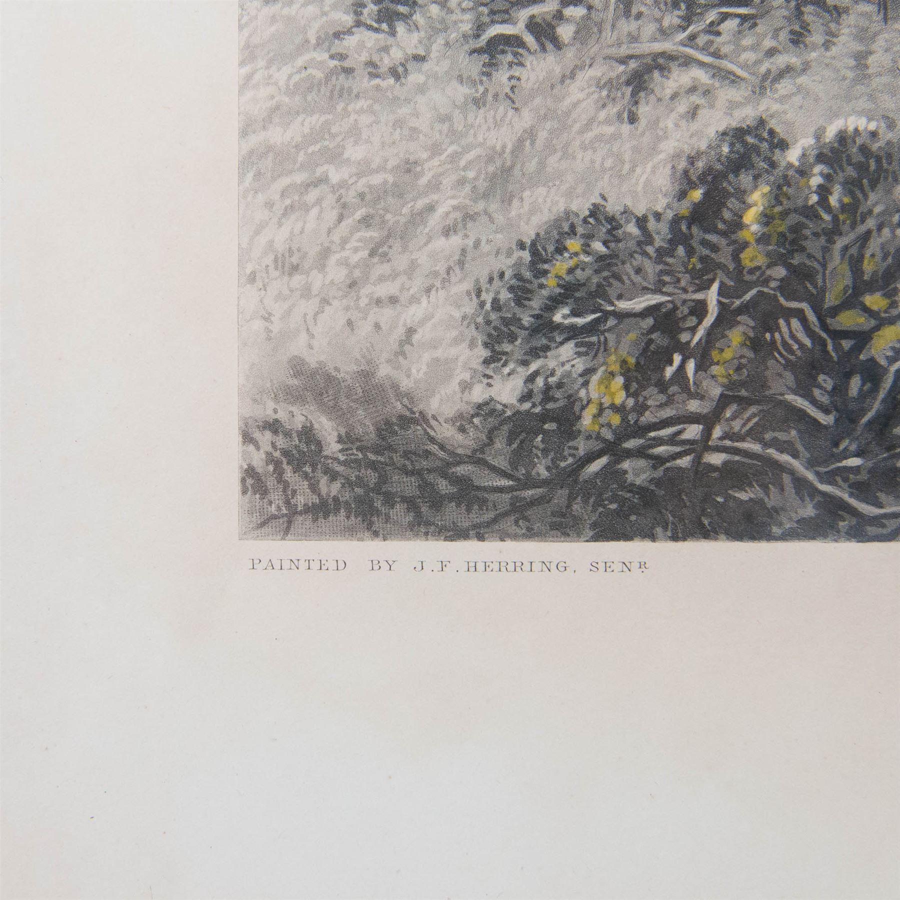 John Frederick Herring Senior (British 1795-1865): 'Fox Hunting - The Meet, The Find, The Run, The Kill',  set of four elephant folio aquatints by J. Harris, from Fores's National Sports, housed in ornate carved frames, aquatints 63cm x 114cm, overall size 88cm x 140cm (4)