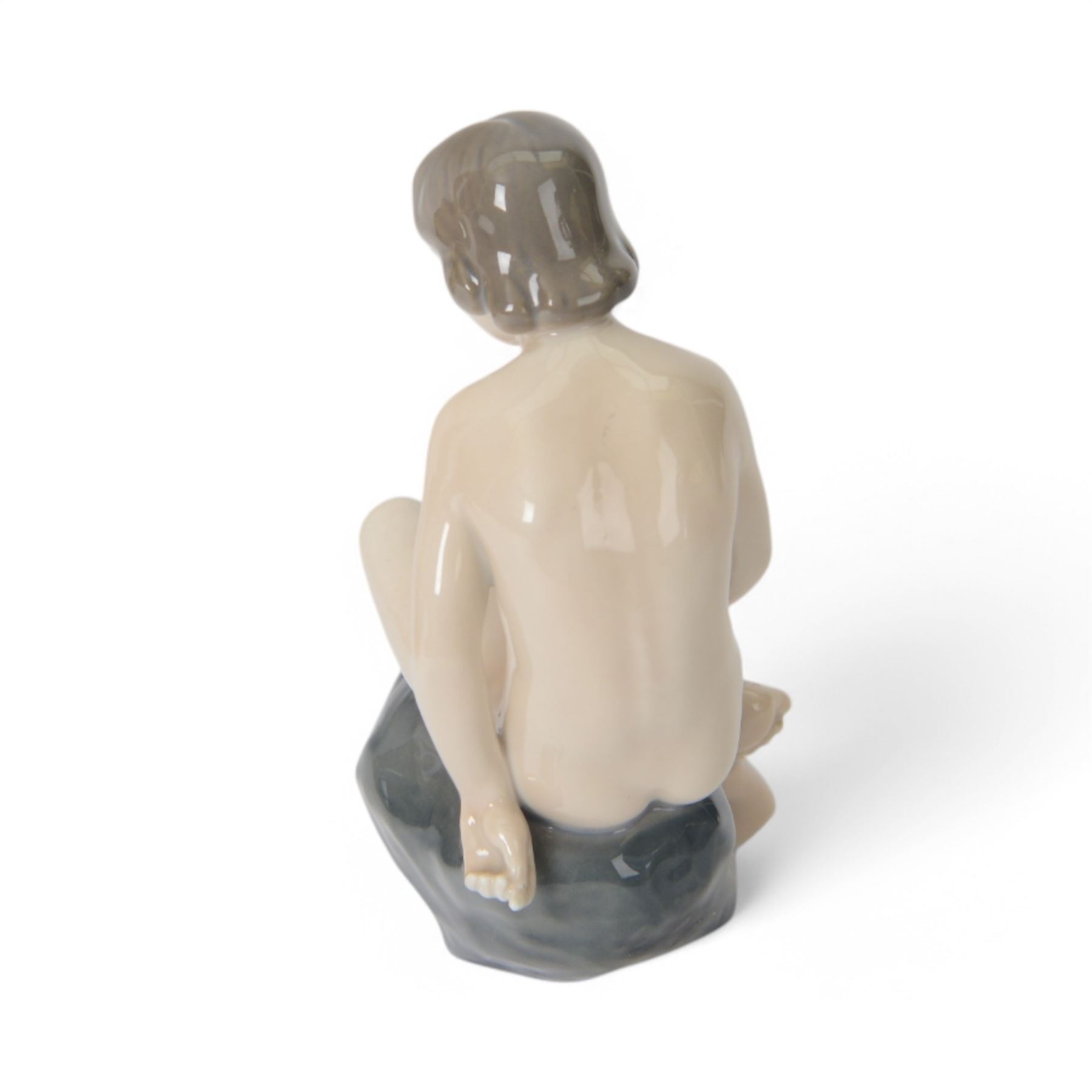 Royal Copenhagen Figure The Little Mermaid no. 4431 together with two Girl on Stone no . 4027  