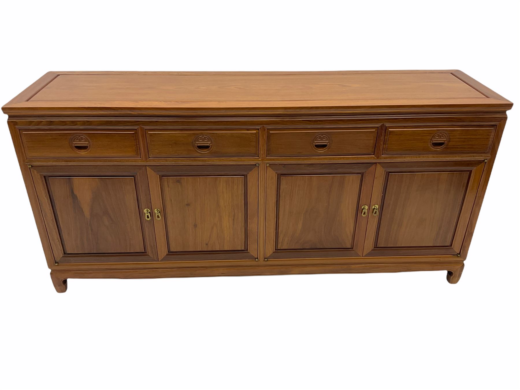Chinese rosewood sideboard, fitted with four drawers and four cupboards