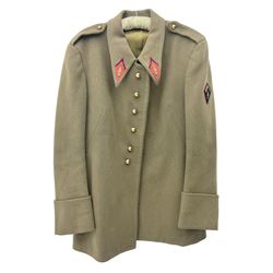 WW2 French Artillery Officer's greatcoat; bears label 'P. Vauclair 40 Boul. du Montparnasse Paris (inscribed to) Mr. Babin Le 17/4/40 No.674'