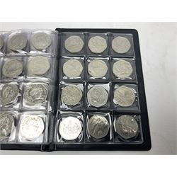 Queen Elizabeth II mostly Great British commemorative fifty pence coins, including London Olympics 2012 sports collection coins on cards, other loose Olympic games, Beatrix Potter, 2022 '1952-2022' fifty pence in plastic holder etc
