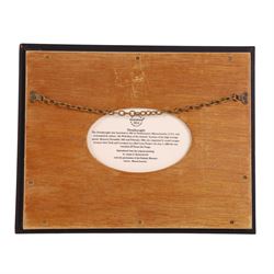 Set of Six Wedgwood plaques, each decorated with a clipper ship, inscribed to the reverse, in maple frames, 25cmx31cm