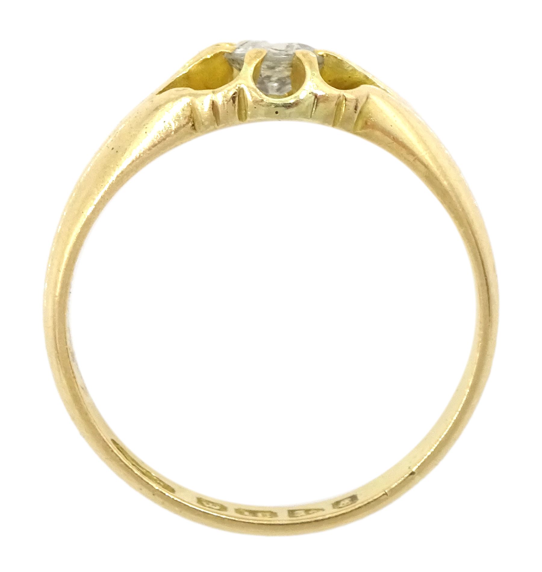 Edwardian 18ct gold single stone old cut diamond ring, Chester 1905, diamond approx 0.30 carat