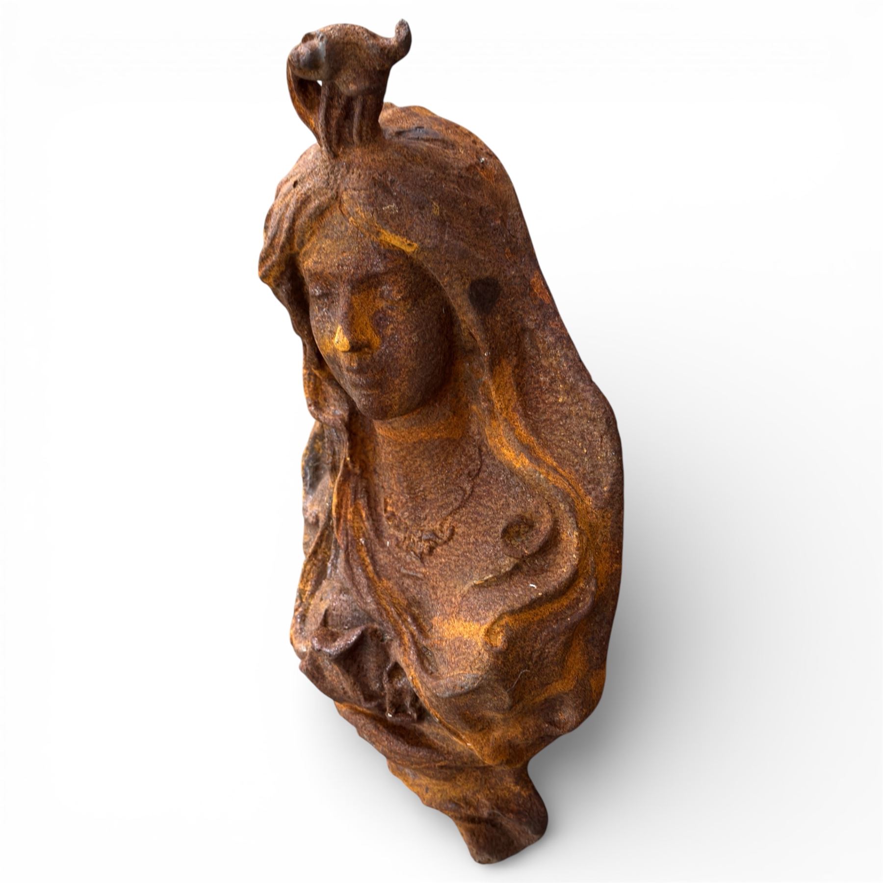 Cast iron bust wall decoration 