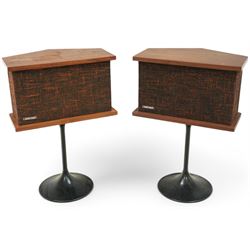 BOSE - pair of 901 Series II speakers, walnut cased on tulip stands
