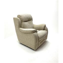 Parker Knoll Boston armchair upholstered in natural stone fabric