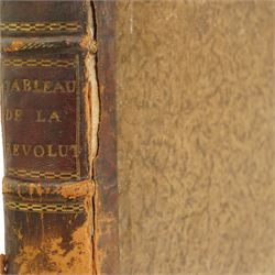 'Tableaux de la Revolution Francoise ' with forty engraved plates out of forty eight, published M Briffault de la Charprais and Madame L'Esclapart, folio, boards and calf spine