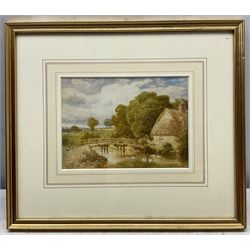 Thomas Pyne RI (British 1843-1935) Ducks in a Pond by a Bridge, watercolour signed and dated 1901, 13cm x 18cm; Walter Duncan (British 1848-1932): Punting on the River, watercolour signed and dated 1907, 13cm x 21.5cm (2)