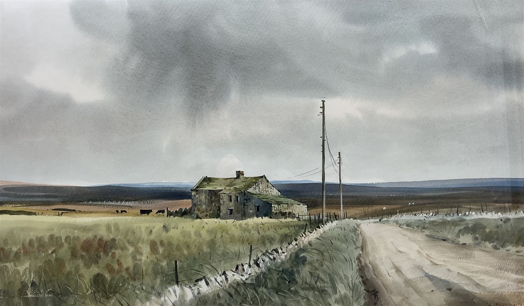 John Barrie Haste (British 1931-2011): 'Blubberhouse Moors', watercolour signed, titled verso 38cm x 65cm 