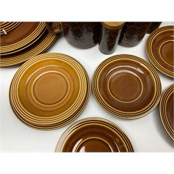 Hornsea Heirloom pattern coffee service for six, comprising of coffee pot, covered sucrier, milk jug, hot water jug, dessert plates, side plates, dinner plates, jug, salt and pepper shakers and serving platter 