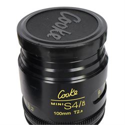 Cooke Mini S4/i 100mm T2.8 prime lens with PL mount, serial no. 8100-0714, with front and back lens caps