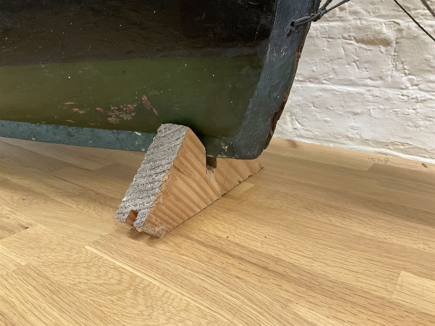 Late Victorian scratch built model of 18th century ship in full sail with the name Ann & Mary painted to the hull, upon a wooden stand, H128cm