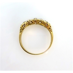  Five stone diamond gold ring tested 18ct  