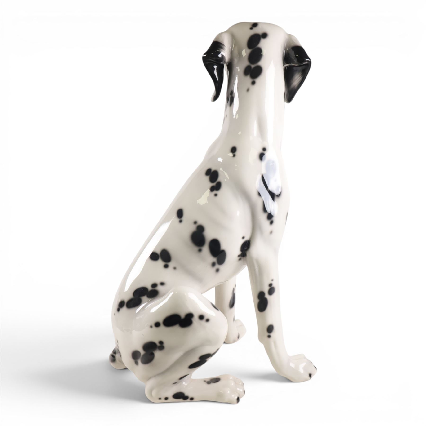 Life-sized model of a seated Dalmatian, H80cm
