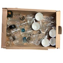 Portmeirion vase, together with glassware ceramics and other collectables, in three boxes 