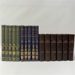 Taylor James (Ed): The Victorian Empire; A Brilliant Epoch in Our National History. Five volumes; and Ewald Alexander Charles: The Right Hon. Benjamin Disraeli Earl of Beaconsfield and his Times. 1881. Five volumes; both with decorative blue cloth/gilt bindings and a.e.g.; together with The Compact Encyclopedia. 1931. Six volumes. Quarter leather binding (16)