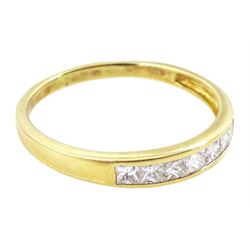 Iliana 18ct gold seven stone princess cut diamond half eternity ring, stamped, total diamond weight 0.50 carat 