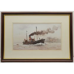Roger Davies (British 1945-): Hull Trawler Pentland Firth, watercolour signed 28cm x 51cm