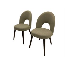 Bentley Designs - Premier collection 'Oslo' contemporary walnut extending dining table and six chairs upholstered in steel grey fabric. 