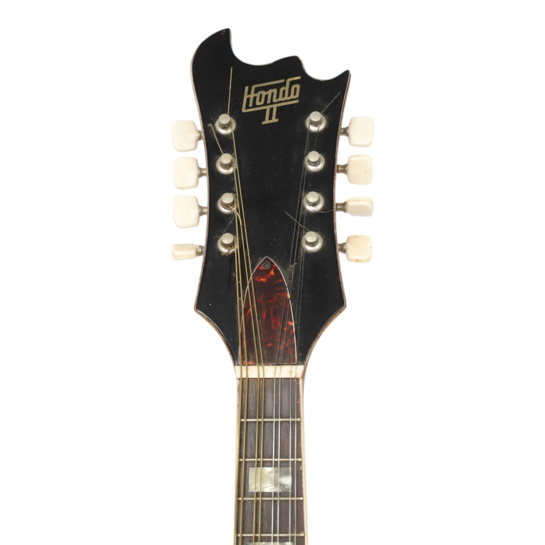 Hondo II HM-9 batwing mandolin, with mother of pearl inlaid fretboard, L73cm