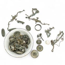 *Large collection of 19th century and later metal fittings, to include silver plated ceiling and light types, handles and castors, ornate chains and other architectural type fittings (qty)From the Kirkham Hall Attic & Cellar Collection, sold without reserve
