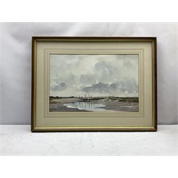 Edward Wesson (British 1910-1983): 'Morston Quay Norfolk', watercolour signed 32cm x 49cm 
Provenance: with the Alexander Gallery, Bristol, label verso dated 13/5/1982