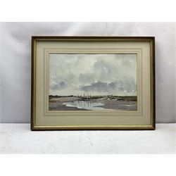 Edward Wesson (British 1910-1983): 'Morston Quay Norfolk', watercolour signed 32cm x 49cm 
Provenance: with the Alexander Gallery, Bristol, label verso dated 13/5/1982
