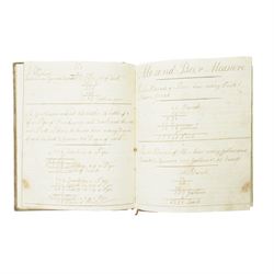 John Robinson - Early 19th century handwritten accounts book , with South Cave connection listing accounts from Mercers, Grocers, Butchers etc followed by various mathematical calculations