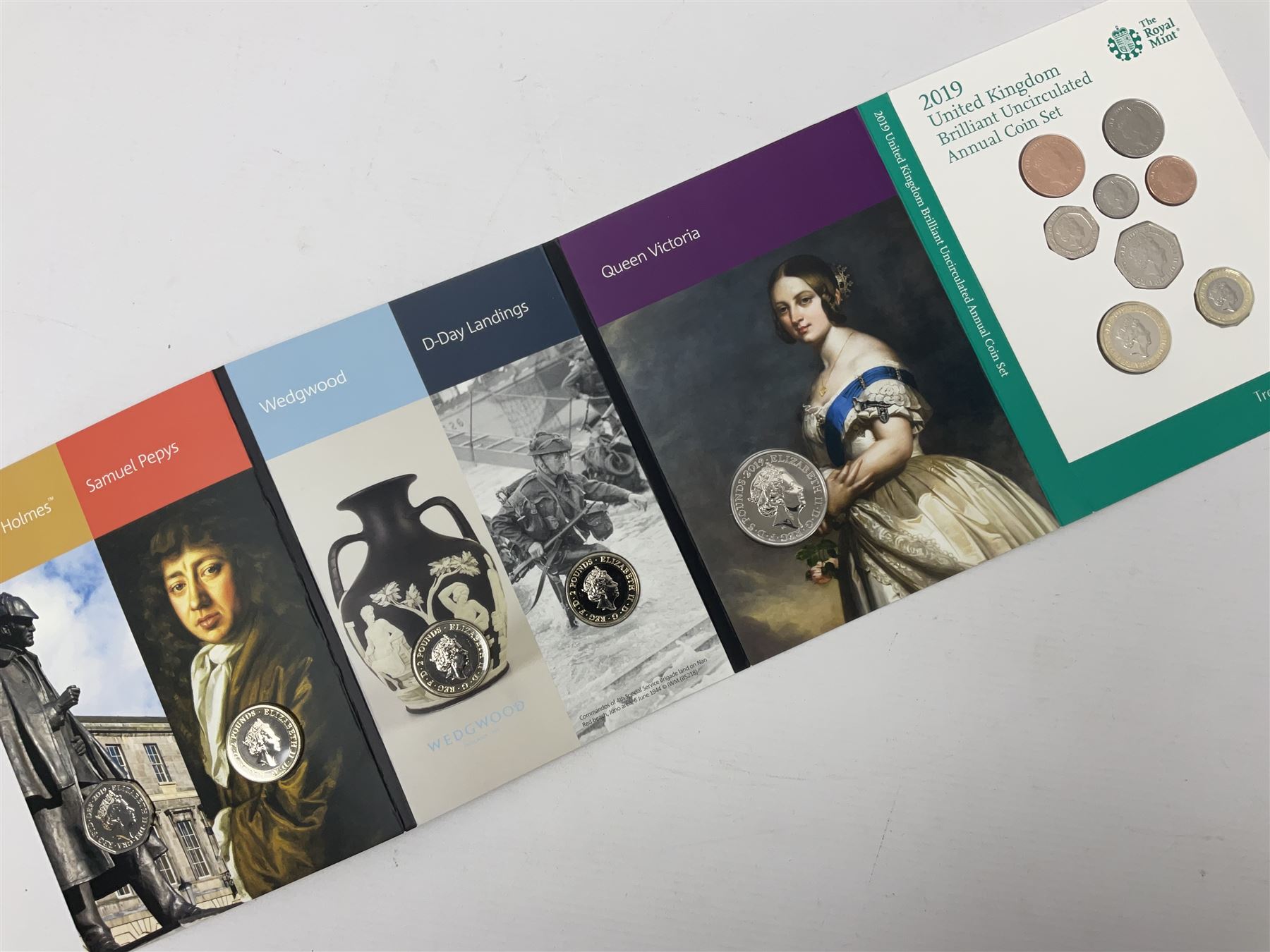 The Royal Mint United Kingdom 2019 brilliant uncirculated annual coin set, in card folder