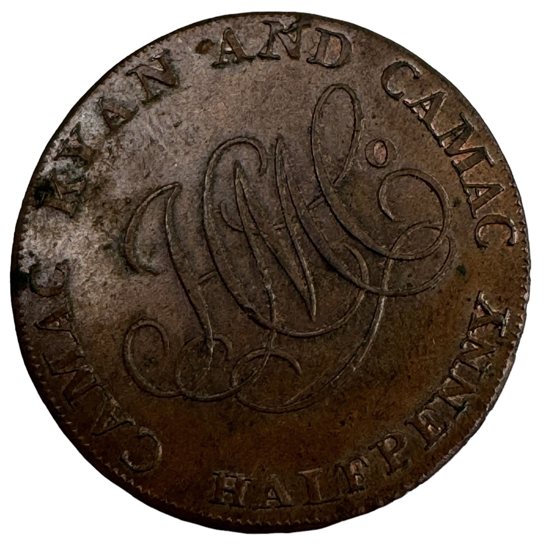 Camac Kyan and Camac Irish 1792 halfpenny token 